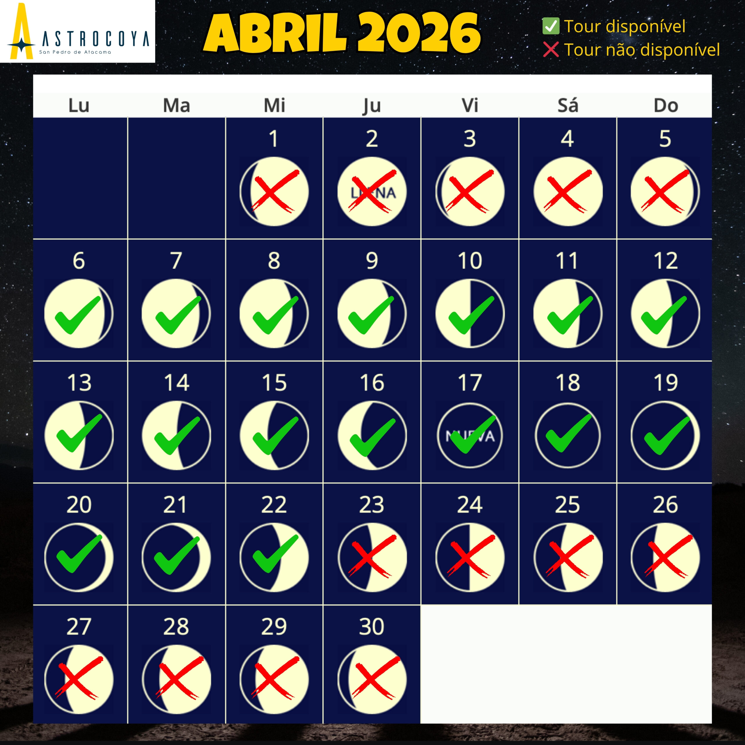 Calendario lunar de Noviembre 2025