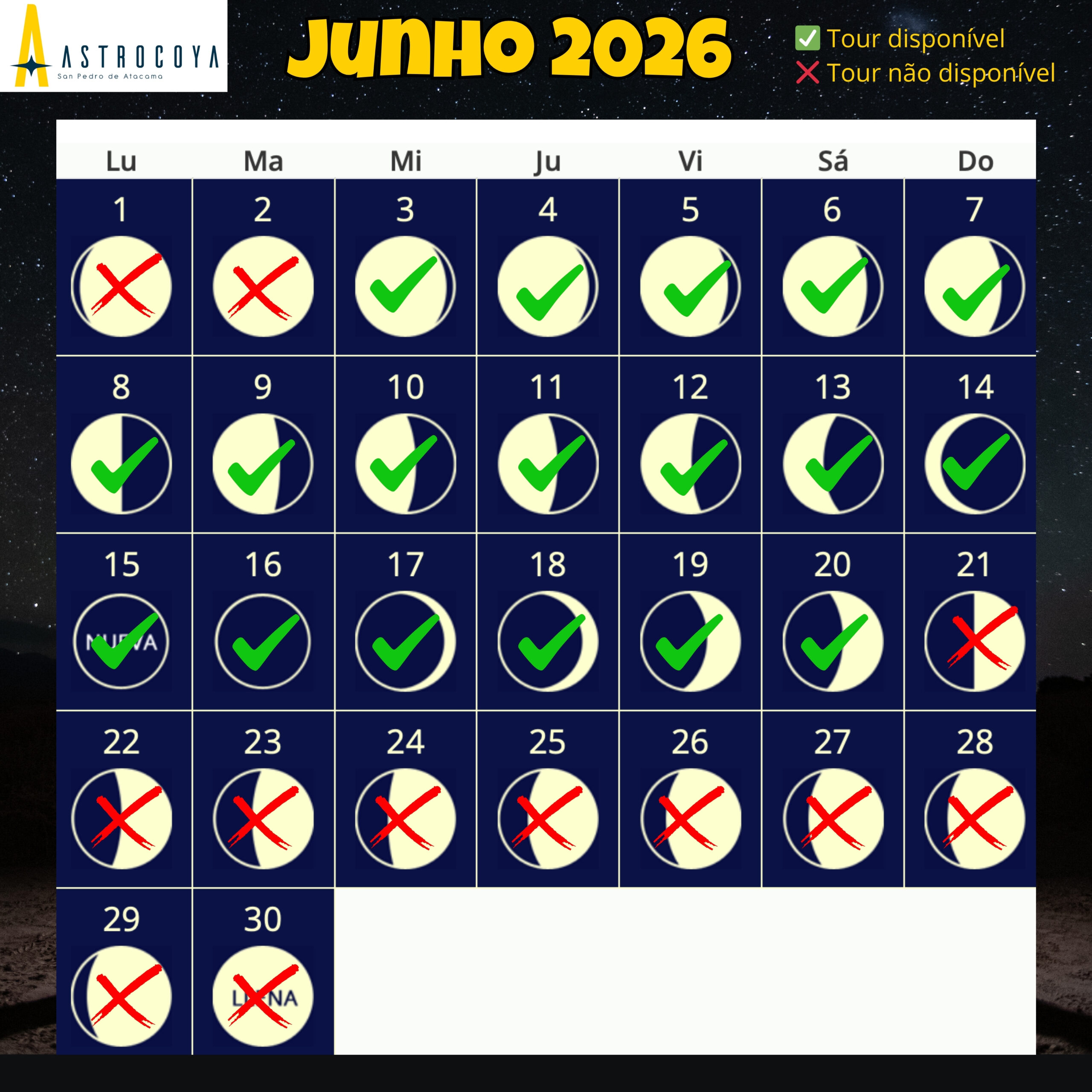 Calendario lunar de Diciembre 2025