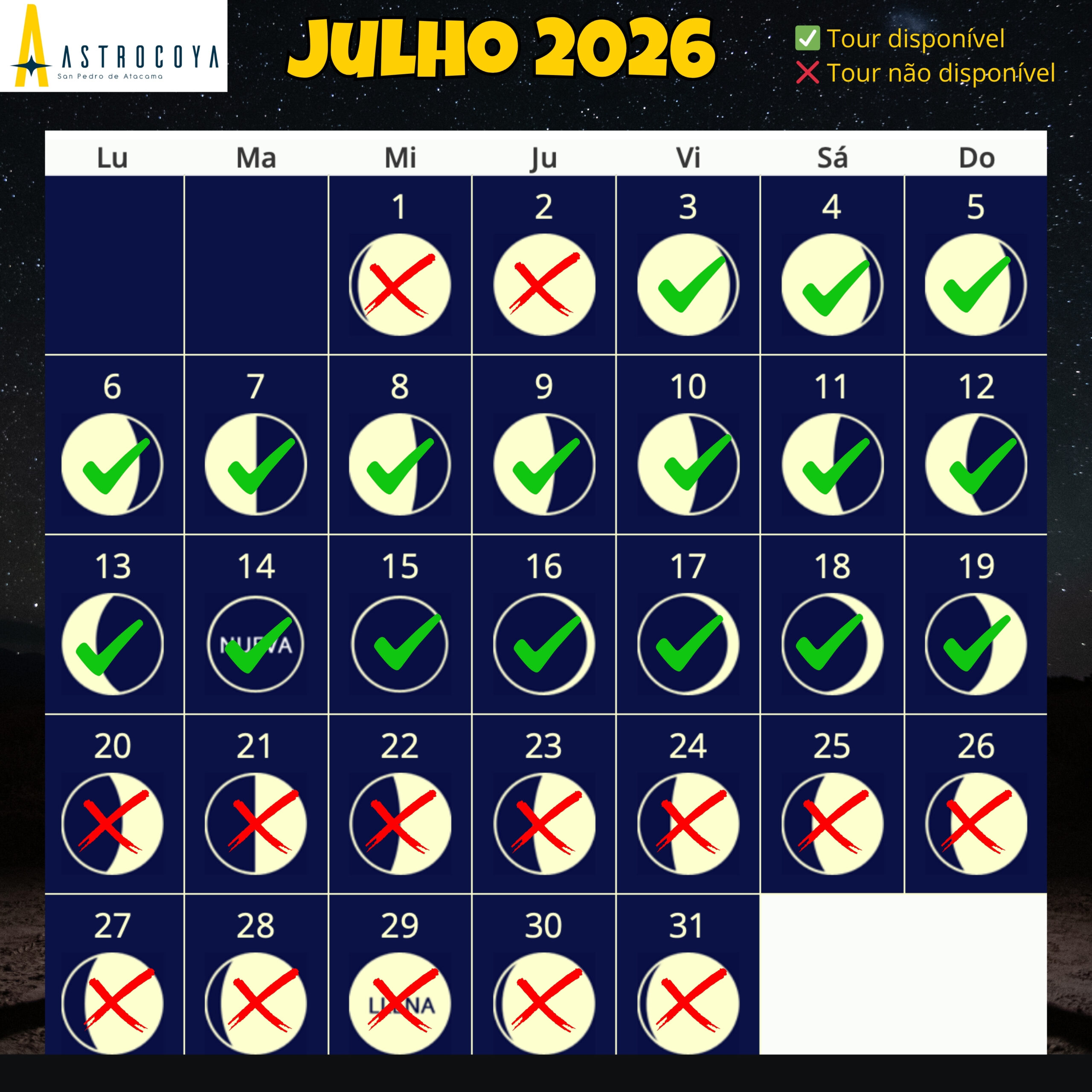 Calendario lunar de Diciembre 2025